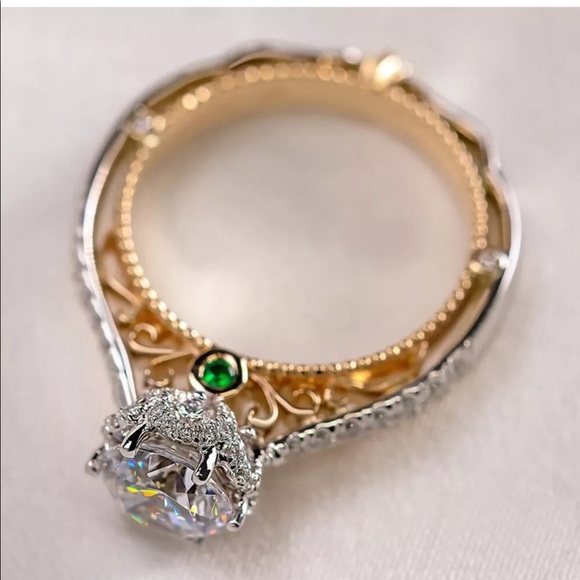 925 Silver Simulated White Sapphire Diamond Ring, cute Ring, shiny Ring. - Picture 4 of 6